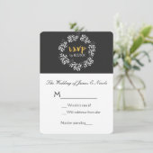 Weiße Blätter Botanischer Wraath RSVP Hochzeit Einladung (Stehend Vorderseite)