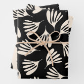 Weiße Blätter Chic Contemporary Black Cream Patter (Beispiel)