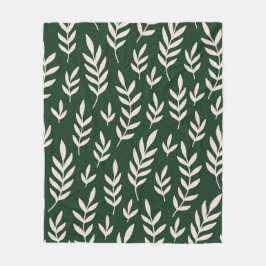 Weiße Blätter Fleece Blanket