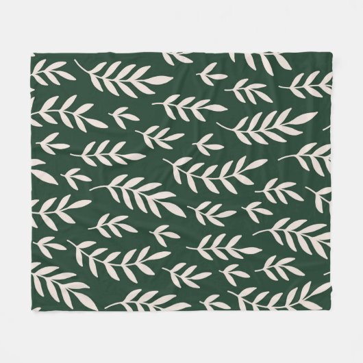 Weiße Blätter Fleece Blanket (Vorderseite (Horizontal))