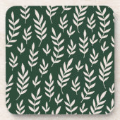 Weiße Blätter Getränkeuntersetzer (Vorderseite)