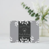 Weiße Blätter Moderne botanische Save the Date Ankündigungspostkarte (Stehend Vorderseite)