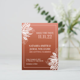 Weiße Blätter, Rot Terracotta Save The Date