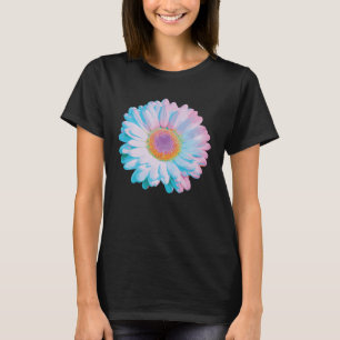 Weiße blaue, blühende Blume für die dunkle Blume T-Shirt