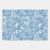 Weiße Blaue Blumen Brautdusche Geschenkpapier Set (Vorderseite 3)