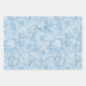 Weiße Blaue Blumen Brautdusche Geschenkpapier Set (Vorderseite 2)