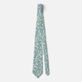 Weiße Blaue Cottage-Kern Vintage-Blumenmuster  Krawatte (Vorderseite)