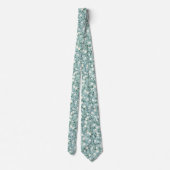 Weiße Blaue Cottage-Kern Vintage-Blumenmuster  Krawatte (Rückseite)