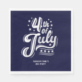 Weiße & Blaue Feuerwerk-BBQ-Party Serviette (Vorderseite)