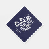 Weiße & Blaue Feuerwerk-BBQ-Party Serviette (Ecke)