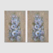 Weiße /Blaue Gänseblümchen DBL Seidenpapier (Vorderseite)
