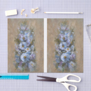 Weiße /Blaue Gänseblümchen DBL Seidenpapier