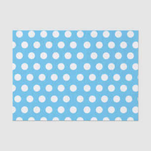Weiße & blaue große mittelgroße Punkte-Party Seidenpapier