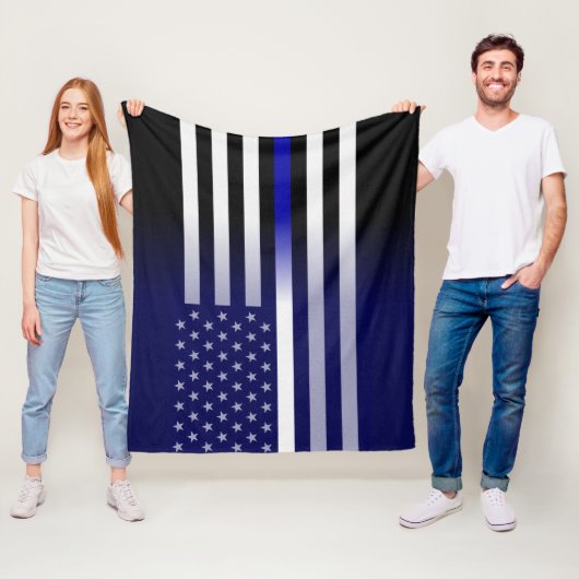 Weiße/blaue Linie Fleecedecke (Beispiel)
