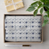 Weiße blaue Linien Gefärbte Krawatte Traditionelle Seidenpapier (Geschenk)