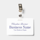 Weiße blaue Mitternachtsrückseiten w, zum von Ausweis (Rückseite mit Clip)