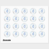 Weiße/blaue Schneeflocken - Circle Sticker (Blatt)