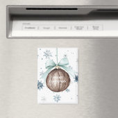 Weiße blaue Schneeflocken Weihnachts-Kokosnuss-Sch Magnet (In Situ (Geschirrspüler))