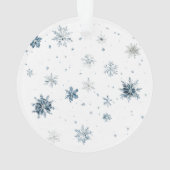 Weiße blaue Schneeflocken Weihnachts-Kokosnuss-Sch Ornament (Rückseite)