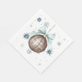 Weiße blaue Schneeflocken Weihnachts-Kokosnuss-Sch Serviette (Ecke)