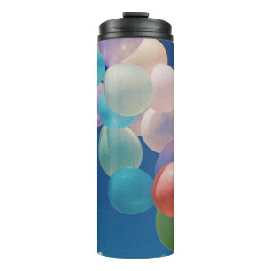 Weiße, blaue und lila Ballons Thermosbecher