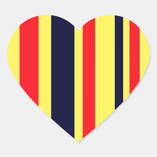 Weiße, blaue und rote Streifen Herz-Aufkleber (Vorderseite)