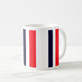 Weiße, blaue und rote Streifen Kaffeetasse (VorderseiteRechts)