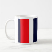 Weiße, blaue und rote Streifen Kaffeetasse (Links)