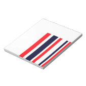 Weiße, blaue und rote Streifen Notizblock (Rotiert)