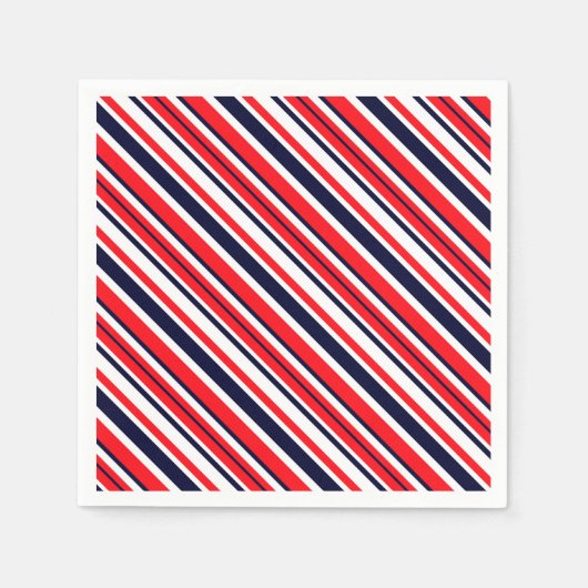 Weiße, blaue und rote Streifen Serviette (Vorderseite)