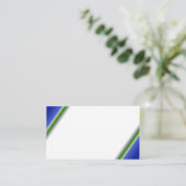 Weiße blaues Grün-Visitenkarte Visitenkarte (Stehend Vorderseite)