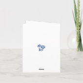 Weiße Blende | Blue Floral gefaltet Danke Hochzeit (Rückseite)