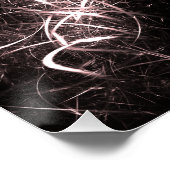 Weiße Blitz Plasma Fraktal Kunst Poster (Ecke)