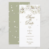 Weiße Blossom Save The Date (Vorne/Hinten)