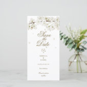 Weiße Blossom Save The Date (Stehend Vorderseite)