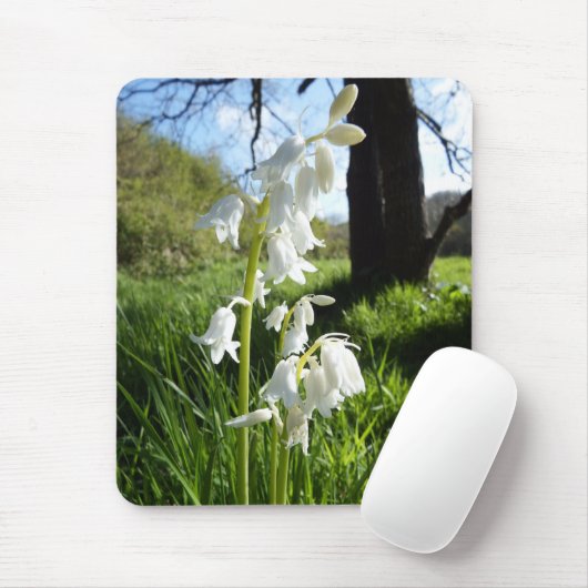 Weiße Bluebells Mousepad (Mit Mouse)