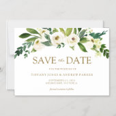 Weiße blühende Blume beim Hochzeitsfeiern speicher Magneteinladung (Vorderseite)