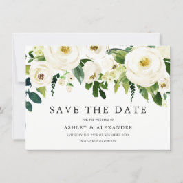 Weiße blühende Blume Elegante Alle Jahreszeiten Save The Date
