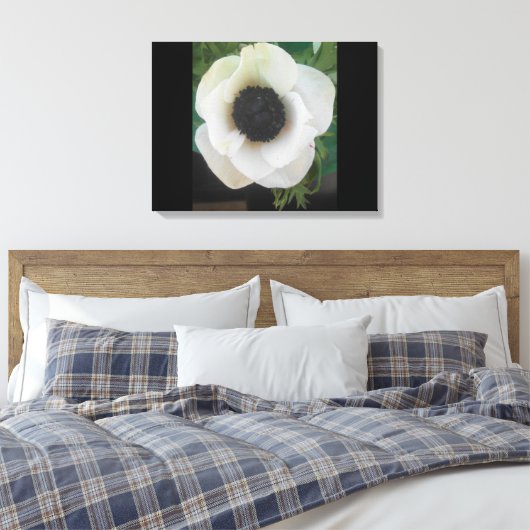 Weiße blühende Blume Leinwanddruck (Insitu (Schlafzimmer))