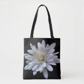 Weiße, blühende Blume Schwarz Tasche (Vorderseite)