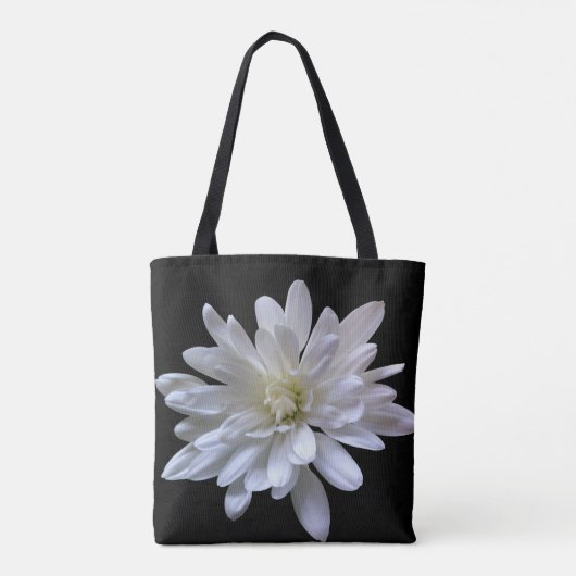Weiße, blühende Blume Schwarz Tasche (Rückseite)