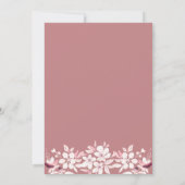 Weiße blühende Kaskadengarland staubige Rose Hochz Einladung (Rückseite)