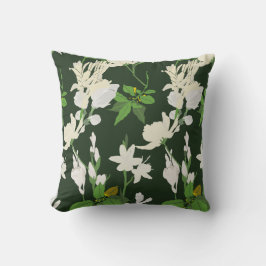 Weiße Blume 1 dunkelgrünes Rückenkissen Kissen