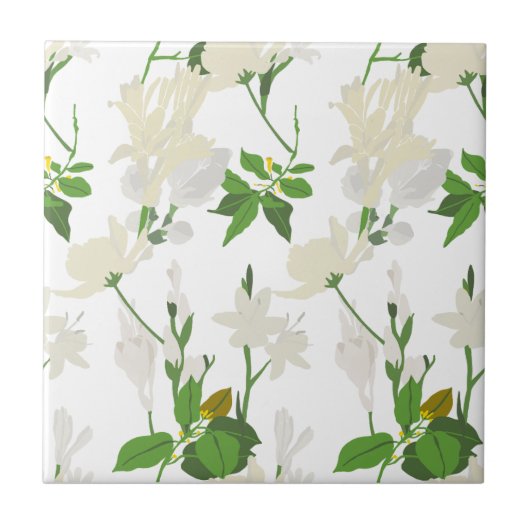 Weiße Blume 1 Fliese (Vorderseite)