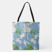 Weiße Blume 1 hellblau Tasche (Vorderseite)