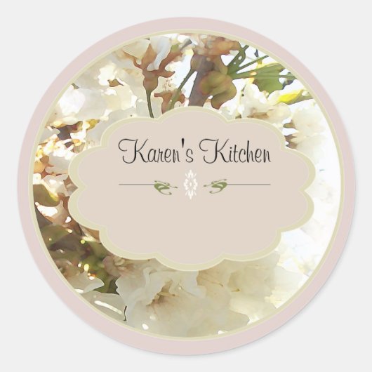 weiße Blume 2 Gewürzkleber Runder Aufkleber (Vorderseite)