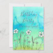 Weiße Blume 75. Geburtstagsparty Einladung (Vorderseite)