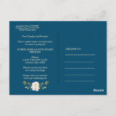 Weiße Blume ändern das Datum der Hochzeit verschob Postkarte (Rückseite)