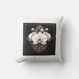 Weiße Blume Art Deco Kissen