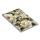 Weiße Blume auf cremefarbenem Hintergrund. Notizblock (Rechte Seite)